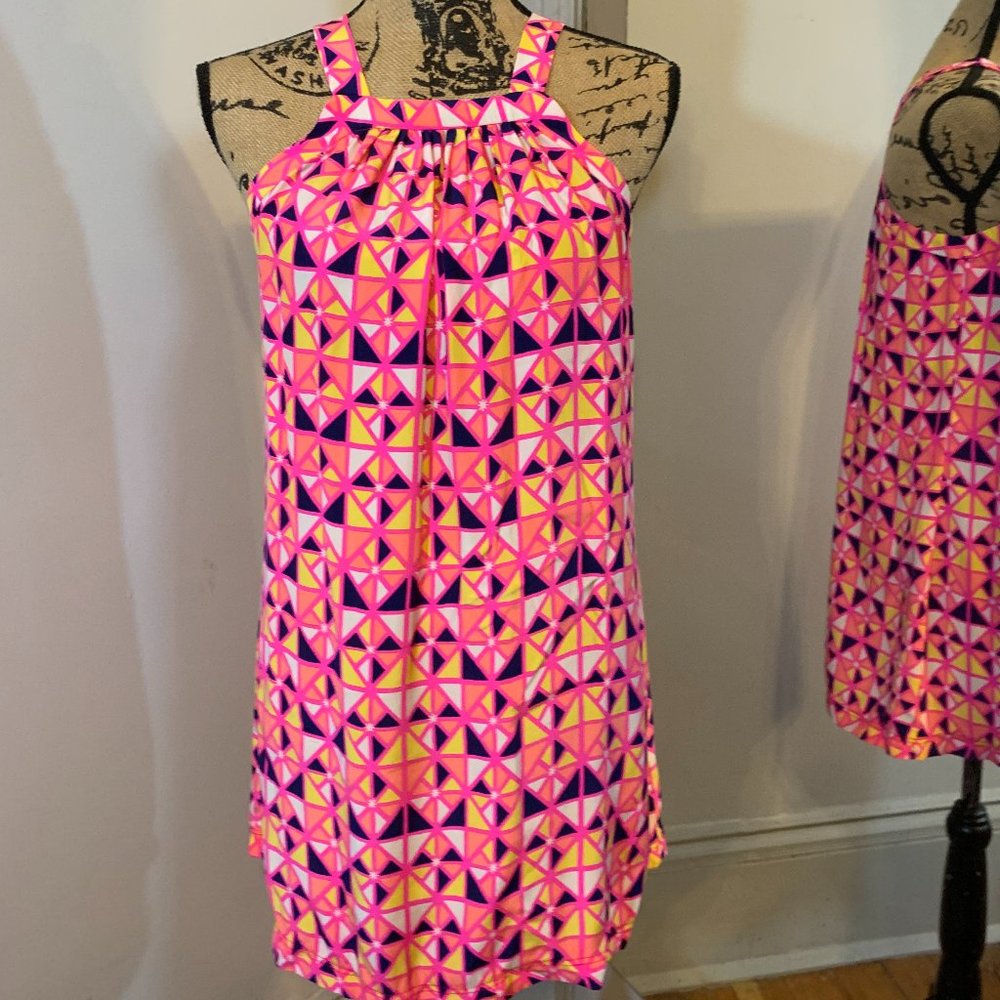 Alice & Trixie Pink Geometric Print Halter Dress